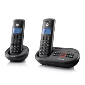   MOTOROLA E212 telefon készülék (vezeték nélküli, 1 bázis, 2 kézibeszélő, kijelző, üzenetrögzítő, DECT) FEKETE