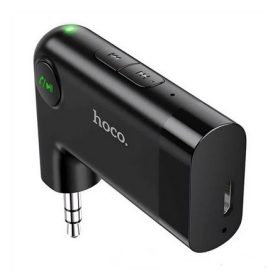   HOCO E53 bluetooth FM transmitter microUSB+3.5mm jack aljzat (v5.3, mikrofon) FEKETE