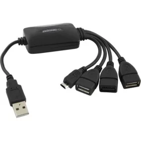   Esperanza USB-A 2.0 -> 3db USB-A 2.0 1db USB-B 2.0 micro M/F adapter fekete