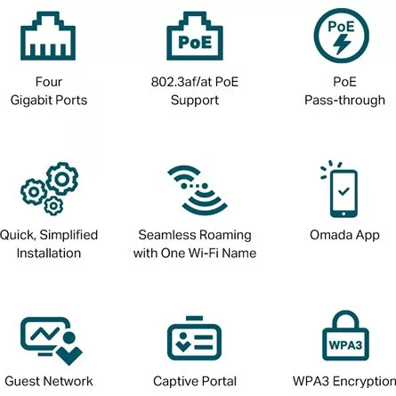 TP-LINK Wireless Access Point Dual Band AX3000 Falra rögzíthető, EAP655-WALL
