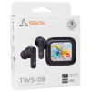 SBOX HDP SBOX EB-TWS08-B bluetooth v5.4 in-ear fülhallgató touch kijelzővel és mikrofonnal - BR+EDR+BLE - fekete