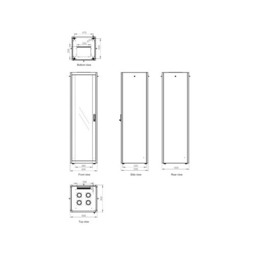Equip Rackszekrény - EBF-22-6060-G-BAAA (19", 22U, 600x600mm, előre szerelt, szürke)