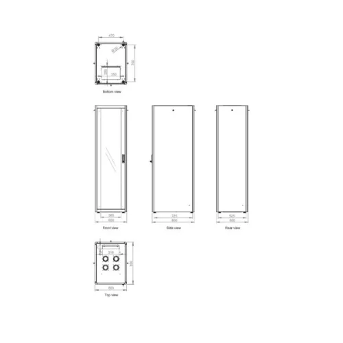 Equip Rackszekrény - EBF-22-6080-G-BAAA (19", 22U, 600x800mm, előre szerelt, szürke)