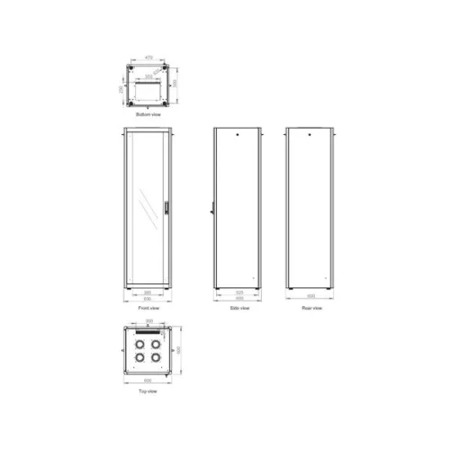 Equip Rackszekrény - EBF-26-6060-G-BAAA (19", 26U, 600x600mm, előre szerelt, szürke)