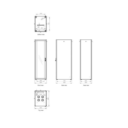 Equip Rackszekrény - EBF-26-6080-G-BAAA (19", 26U, 600x800mm, előre szerelt, szürke)