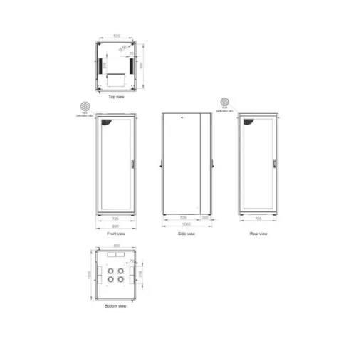 Equip Rackszekrény - EBF-42-8010-G-CCAA (19", 42U, 800x1000mm, előre szerelt, szürke)
