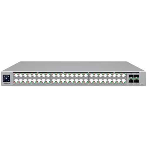 Ubiquiti network switch ECS-48-PoE-EU Enterprise-grade 48-port, Layer 3 Etherlighting PoE+++ switch with high-capacity 10 GbE RJ45 and 25G SFP28 connections for high availability system design...