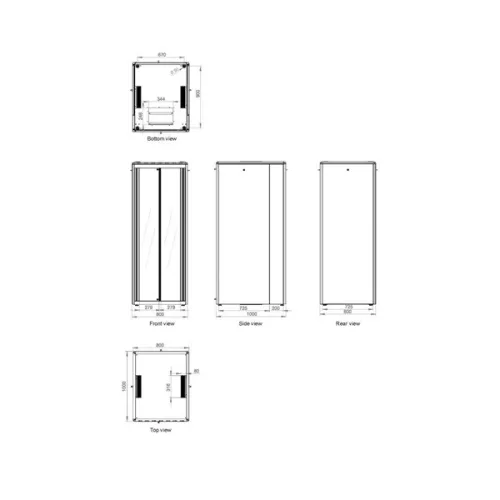 Equip Rackszekrény - EDF-26-8010-G-HJAA (19", 26U, 800x1000mm, előre szerelt, szürke)