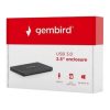 Gembird szálcsiszolt alumínium 2.5" SATA3 USB3.0 külső ház fekete