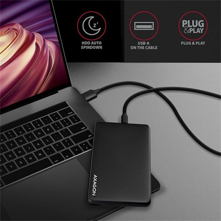 Axagon EE25-SLC 2.5" SATA3 USB-C külső ház fekete