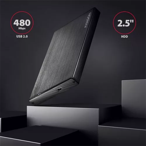 AXAGON EE25-XA Aline Box 2,5" USB 2.0 Külső HDD ház, fekete