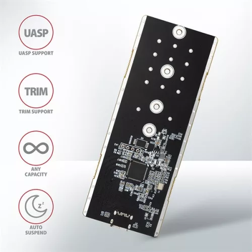 AXAGON EEM2-GTO Thin Oval SuperSpeed+ USB-C - NVMe M. 2 külső ház, fekete