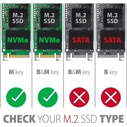 Axagon EEM2-UG2 M.2 2280 PCIe NVMe USB3.2 Gen2×1 C külső ház ezüst-fekete