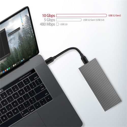 AXAGON EEM2-XR USB-C 3.2 Gen2 - M. 2 NVMe SSD Radiator külső ház