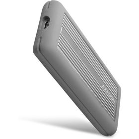   Axagon EEM2-XS M.2 2280 PCIe NVMe USB3.2 Gen 2×1 C külső ház ezüst ütésálló (Radiator Box fém hűtés + szilikon)