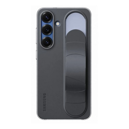 SAMSUNG szilikon telefonvédő (matt, beépített szíj, kitámasztó) FEKETE