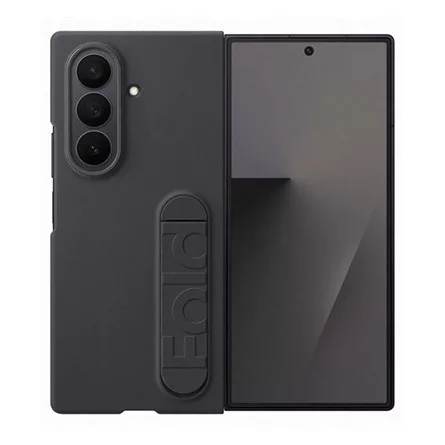 Samsung Z Fold7 SAMSUNG szilikon telefonvédő matt, kitámasztó + képernyővédő fólia, FEKETE