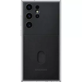   Samsung S23 Ultra SAMSUNG műanyag telefonvédő ütésállóság, cserélhető átlátszó + kártyazseb hátlap, FEKETE