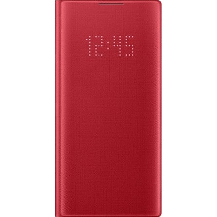 Samsung Note 10 SAMSUNG tok álló aktív FLIP, textil minta, PIROS