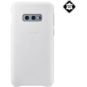   Samsung S10e SAMSUNG műanyag telefonvédő valódi bőr hátlap FEHÉR
