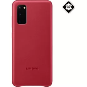   Samsung S20 5G SAMSUNG műanyag telefonvédő valódi bőr hátlap PIROS