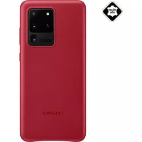   Samsung S20 Ultra 5G SAMSUNG műanyag telefonvédő valódi bőr hátlap PIROS