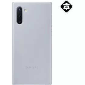   Samsung Note 10 SAMSUNG műanyag telefonvédő valódi bőr hátlap SZÜRKE