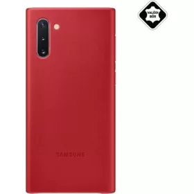   Samsung Note 10 SAMSUNG műanyag telefonvédő valódi bőr hátlap PIROS