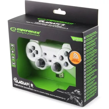 Esperanza Gladiator vezeték nélküli gamepad játékvezérlő fehér-fekete