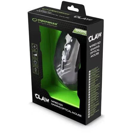 Esperanza MX209 Claw USB optikai gaming egér fekete