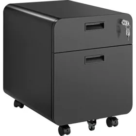   Logilink Mobil irattartó szekrény görgőkön, 2 rekesszel, zárható, 15 kg-ig, fekete