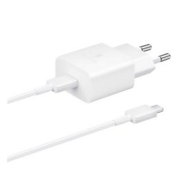   SAMSUNG hálózati töltő Type-C aljzat 15W, gyorstöltő + Type-C kábel, FEHÉR