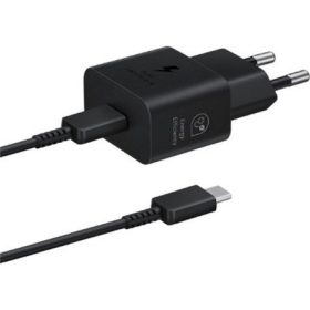   SAMSUNG hálózati töltő Type-C aljzat 25W, PD gyorstöltő + Type-C kábel, FEKETE