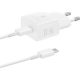 SAMSUNG hálózati töltő Type-C aljzat 25W, PD gyorstöltő + Type-C kábel, FEHÉR