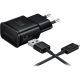 SAMSUNG hálózati töltő USB aljzat 15W, gyorstöltő + microUSB kábel, FEKETE