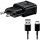 SAMSUNG hálózati töltő USB aljzat 15W, gyorstöltő + Type-C kábel, FEKETE