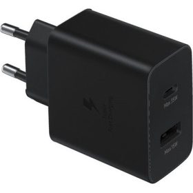   SAMSUNG hálózati töltő USB+Type-C aljzat 35W, PD gyorstöltő 3.0, FEKETE (Gigapack csomagolás)