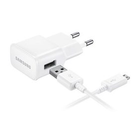   SAMSUNG hálózati töltő USB aljzat (8W + ECB-DU4AWE/ECB-DU68WE microUSB kábel) FEHÉR (Gigapack csomagolás)