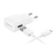 SAMSUNG hálózati töltő USB aljzat 8W + ECB-DU4AWE/ECB-DU68WE microUSB kábel FEHÉR