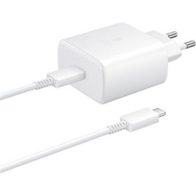   SAMSUNG hálózati töltő Type-C aljzat (45W, PD gyorstöltő + 180cm Type-C kábel) FEHÉR (Gigapack csomagolás)
