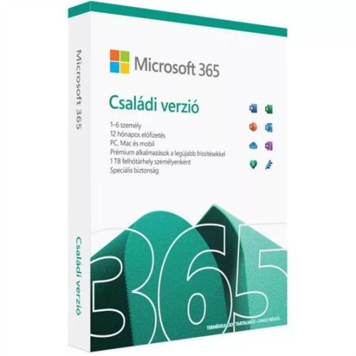 MICROSOFT SW MS M365 Family Hungarian EuroZone Subscr 1YR Medialess FY25H2