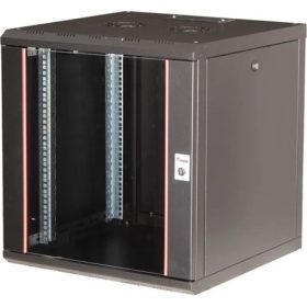   Equip Fali Rackszekrény - EPM-12-6060-B-CBAA (19", 12U, 600x600mm, előre szerelt, fekete)