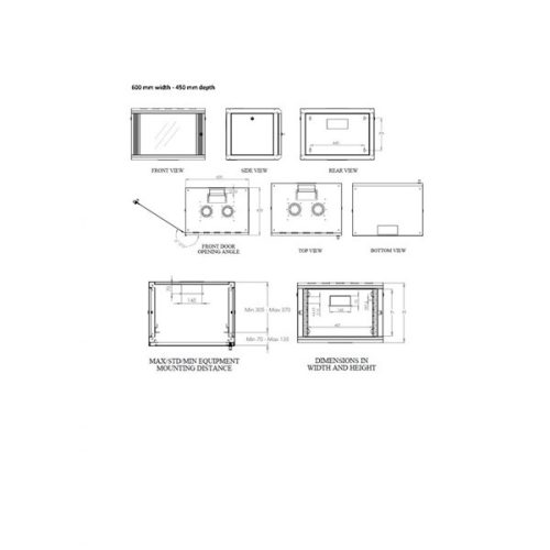 Equip Fali Rackszekrény - EPM-16-6045-G-CBAA (19", 16U, 600x450mm, előre szerelt, szürke)