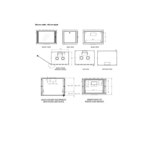 Equip Fali Rackszekrény - EPM-20-6045-G-CBAA (19", 20U, 600x450mm, előre szerelt, szürke)