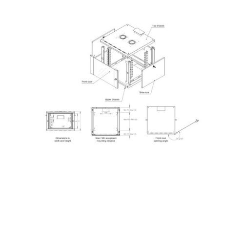 Equip Fali Rackszekrény - EPM-20-6060-G-CBAA (19", 20U, 600x600mm, előre szerelt, szürke)