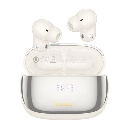 HOCO EQ20 bluetooth fülhallgató SZTEREO v5.4, aktív zajszűrő + töltőtok, KRÉM