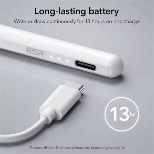 ESR Geo Digital+ Stylus Pen aktív toll rajzoláshoz, jegyzethez, Apple iPad-hez - fehér