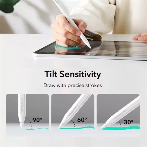 ESR Stylus Pen aktív toll rajzoláshoz, jegyzethez, 2018 után kiadott Apple iPad Air, iPad Mini (A17), iPad Pro, fehér