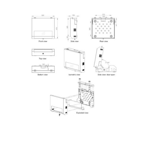 Equip Fali Rackszekrény - ESF-05-G (19", 5U, 500x475mm, előre szerelt, szürke)