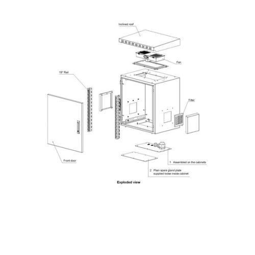 Equip Kültéri Fali Rackszekrény - ESO-09-6045-G (19", 9U, 600x450mm, előre szerelt, szürke)